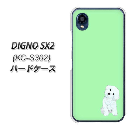 DIGNO SX2 KC-S302 高画質仕上げ 背面印刷 ハードケース【YJ071 トイプードルホワイト（グリーン）】