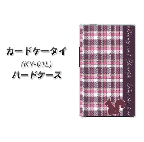 docomo カードケータイ KY-01 高画質仕上げ 背面印刷 ハードケース【519 チェック柄にリス】