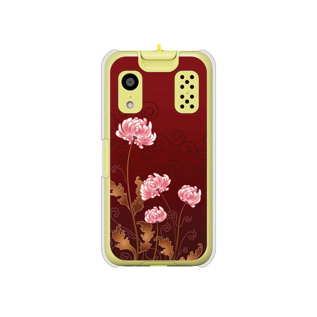 キッズケータイ KY-41C docomo 高画質仕上げ 背面印刷 ハードケース【375 優美な菊】