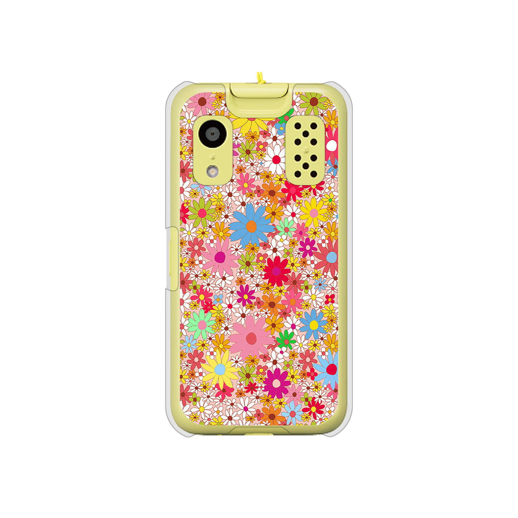 キッズケータイ KY-41C docomo 高画質仕上げ 背面印刷 ハードケース【746 花畑A】