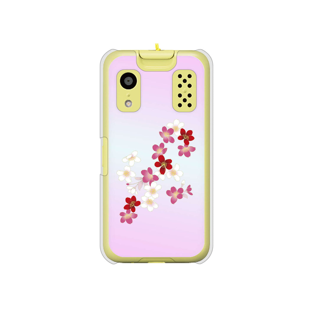 キッズケータイ KY-41C docomo 高画質仕上げ 背面印刷 ハードケース【YJ320 桜 和】