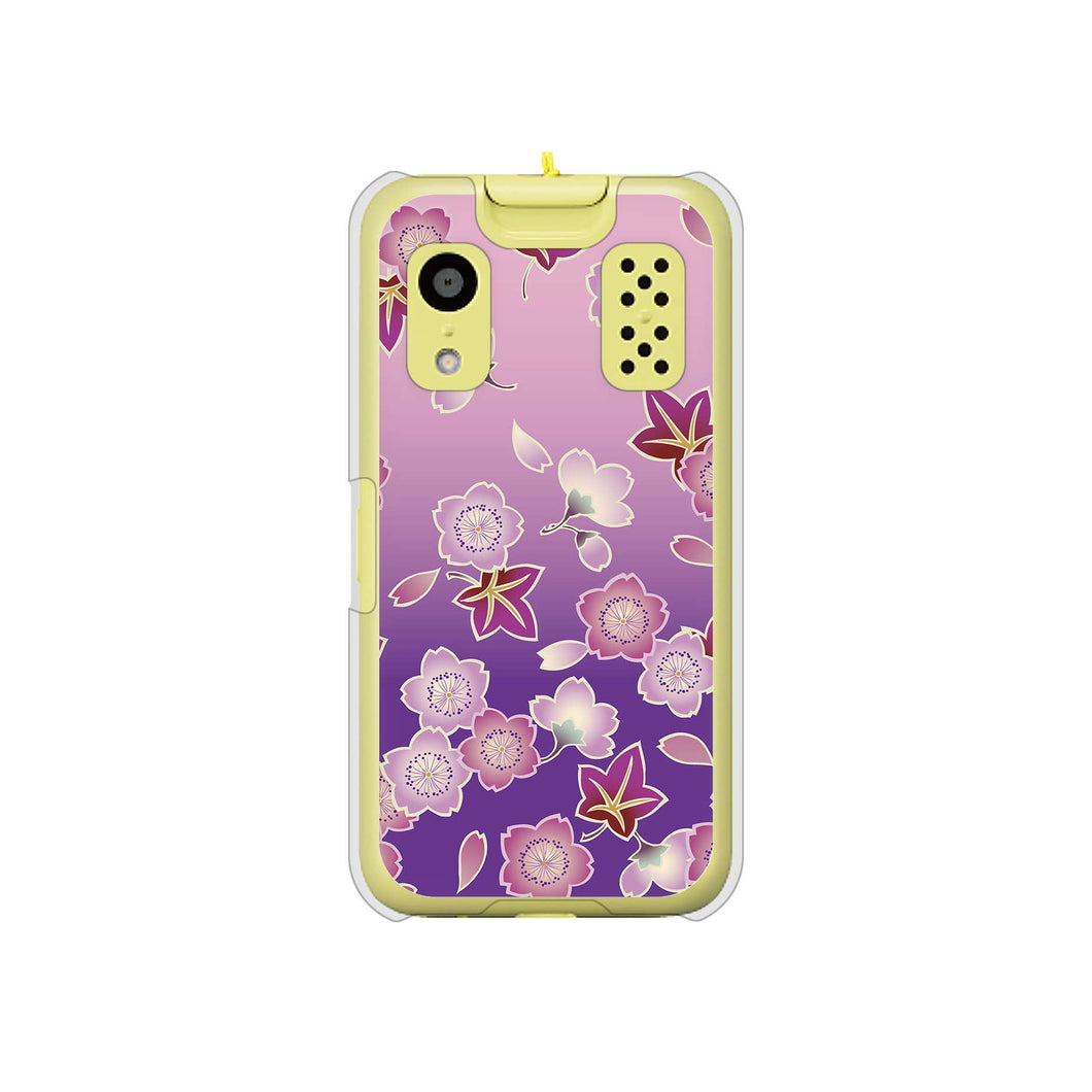 キッズケータイ KY-41C docomo 高画質仕上げ 背面印刷 ハードケース【YJ324 和柄 桜 もみじ】