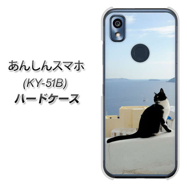 あんしんスマホ KY-51B docomo 高画質仕上げ 背面印刷 ハードケース【VA805 ネコと地中海】
