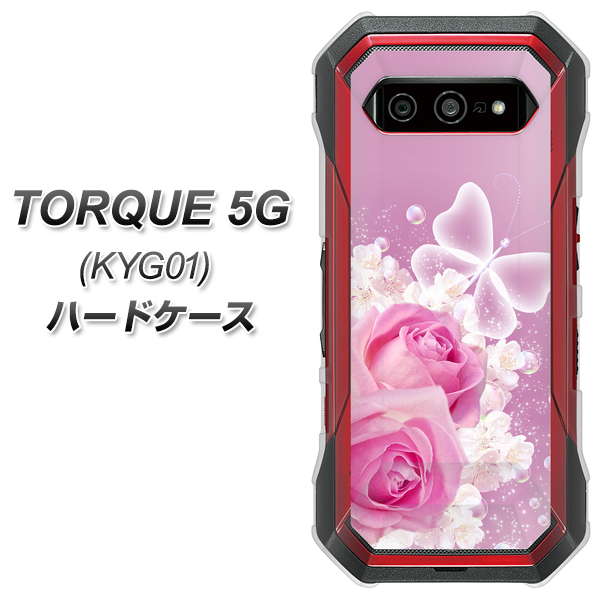 au トルク 5G KYG01 高画質仕上げ 背面印刷 ハードケース【1166 ローズロマンス】