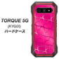 au トルク 5G KYG01 高画質仕上げ 背面印刷 ハードケース【1347 かくれハート（ショッキングピンク）】