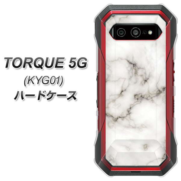 au トルク 5G KYG01 高画質仕上げ 背面印刷 ハードケース【KM871 大理石WH】