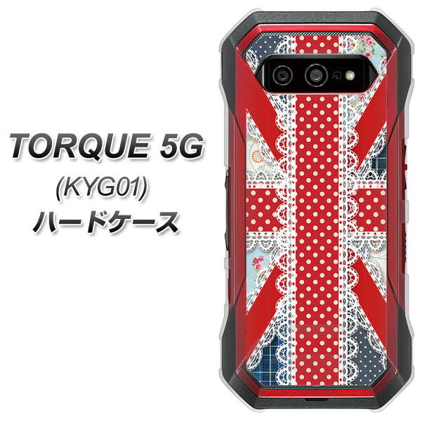 au トルク 5G KYG01 高画質仕上げ 背面印刷 ハードケース【SC805 ユニオンジャック レース】