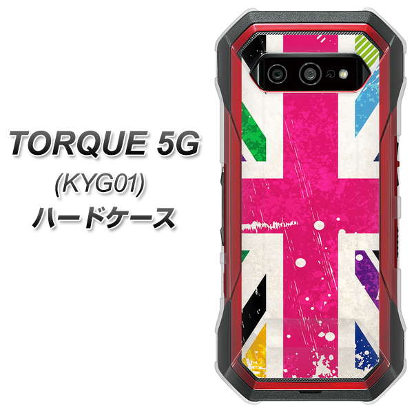 au トルク 5G KYG01 高画質仕上げ 背面印刷 ハードケース【SC806 ユニオンジャック ピンクビンテージ】