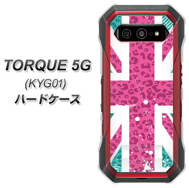 au トルク 5G KYG01 高画質仕上げ 背面印刷 ハードケース【SC807 ユニオンジャック ピンクヒョウ柄】