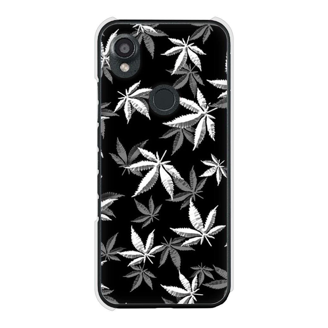DIGNO SX3 KYG02 au 高画質仕上げ 背面印刷 ハードケース 【064 モノトーン大麻ブラック】