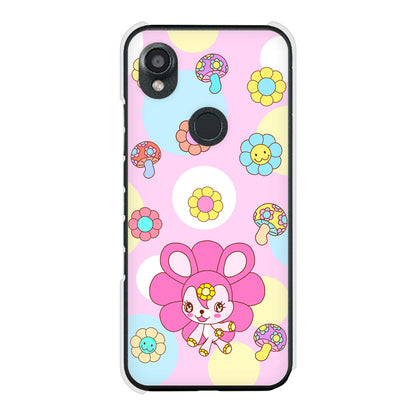DIGNO SX3 KYG02 au 高画質仕上げ 背面印刷 ハードケースむかいあぐる フラワーうさぎのフラッピョン