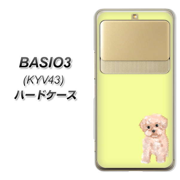 au ベイシオ3 KYV43 高画質仕上げ 背面印刷 ハードケース【YJ064 トイプードルアプリコット（イエロー）】