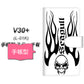 docomo V30+ L-01K 高画質仕上げ プリント手帳型ケース(通常型)【YE900 スカル01】