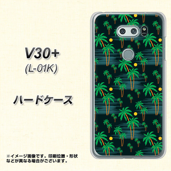 docomo V30+ L-01K 高画質仕上げ 背面印刷 ハードケース【1315 月夜とヤシ】