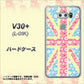 docomo V30+ L-01K 高画質仕上げ 背面印刷 ハードケース【EK895 ユニオンジャックパステルフラワー】