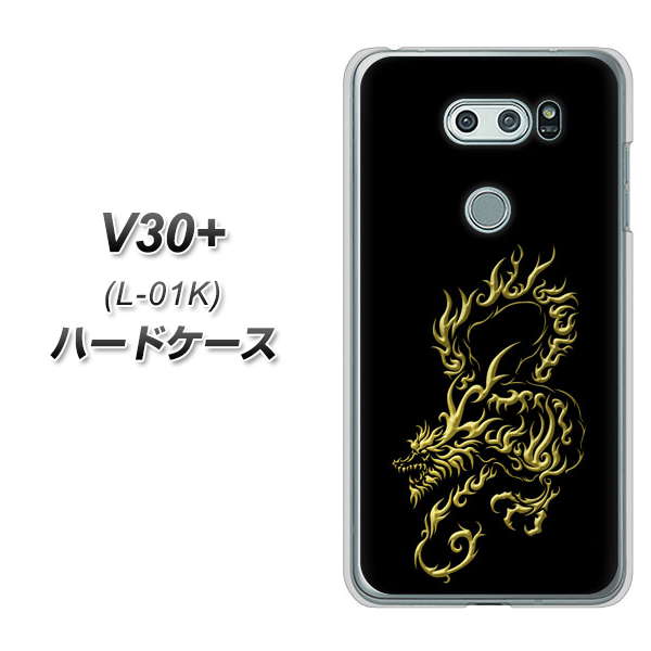 docomo V30+ L-01K 高画質仕上げ 背面印刷 ハードケース【VA831 闇と龍】