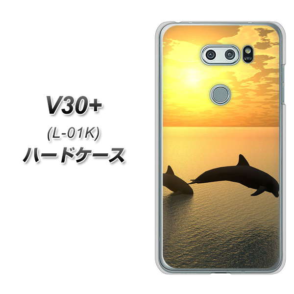 docomo V30+ L-01K 高画質仕上げ 背面印刷 ハードケース【VA845 夕暮れのドルフィン】
