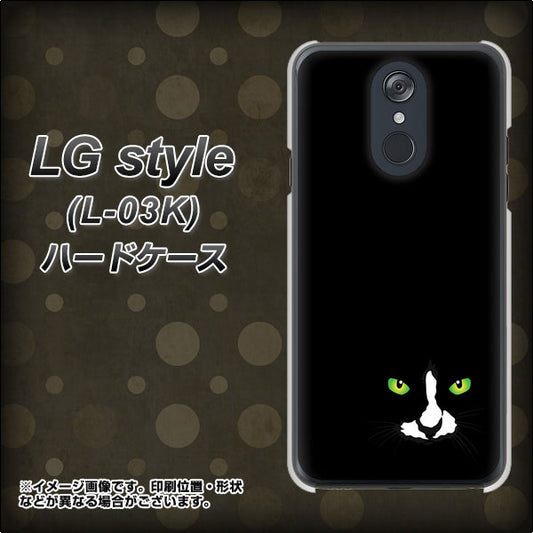 docomo LG style L-03K 高画質仕上げ 背面印刷 ハードケース【398 黒ネコ】