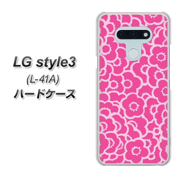 docomo LG style3 L-41A 高画質仕上げ 背面印刷 ハードケース【716 ピンクフラワー】