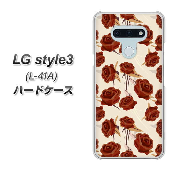 docomo LG style3 L-41A 高画質仕上げ 背面印刷 ハードケース【1157 クラシックローズ】