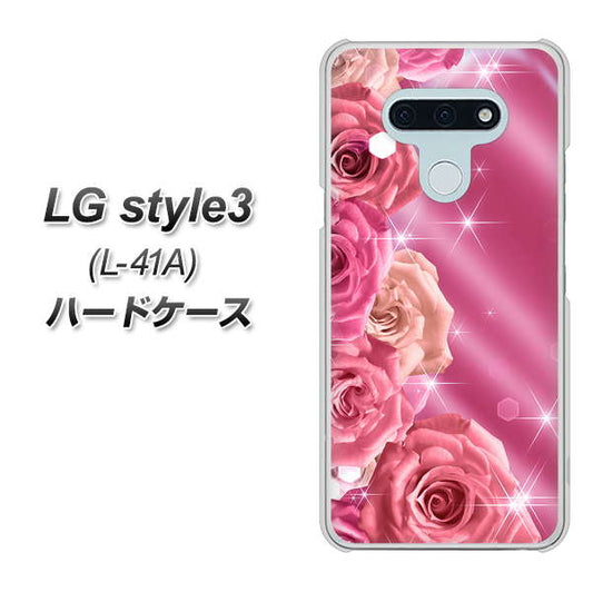 docomo LG style3 L-41A 高画質仕上げ 背面印刷 ハードケース【1182 ピンクの薔薇に誘われて】