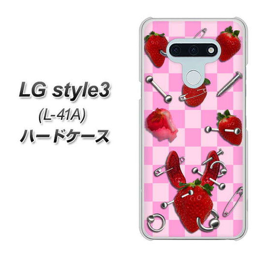 docomo LG style3 L-41A 高画質仕上げ 背面印刷 ハードケース【AG832 苺パンク（ピンク）】