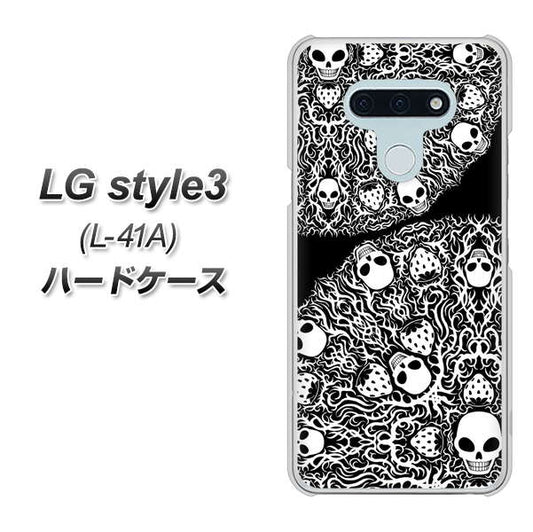docomo LG style3 L-41A 高画質仕上げ 背面印刷 ハードケース【AG834 苺骸骨曼荼羅（黒）】