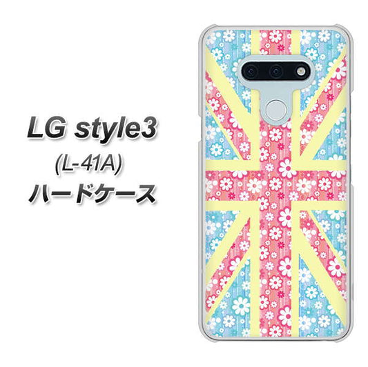 docomo LG style3 L-41A 高画質仕上げ 背面印刷 ハードケース【EK895 ユニオンジャックパステルフラワー】
