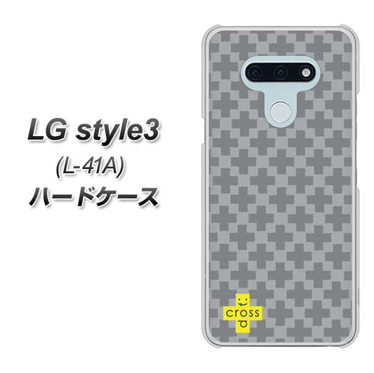docomo LG style3 L-41A 高画質仕上げ 背面印刷 ハードケース【IB900  クロスドット_グレー】