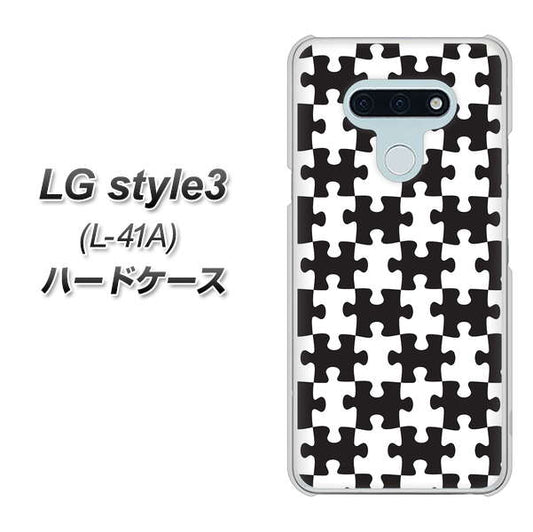 docomo LG style3 L-41A 高画質仕上げ 背面印刷 ハードケース【IB903  ジグソーパズル_モノトーン】