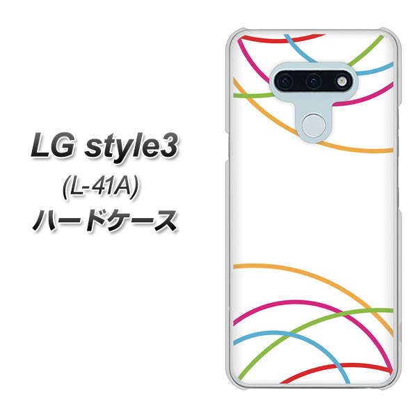 docomo LG style3 L-41A 高画質仕上げ 背面印刷 ハードケース【IB912  重なり合う曲線】