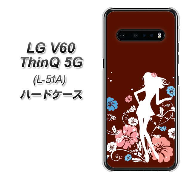 docomo LG V60 ThinQ 5G L-51A 高画質仕上げ 背面印刷 ハードケース【110 ハイビスカスと少女】