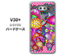 au イサイ V30+ LGV35 高画質仕上げ 背面印刷 ハードケース【AG806 きのこ（ピンク）】