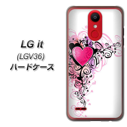 au エルジー イット LGV36 高画質仕上げ 背面印刷 ハードケース【007 スタイリッシュハート】