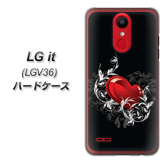 au エルジー イット LGV36 高画質仕上げ 背面印刷 ハードケース【032 クリスタルハート】