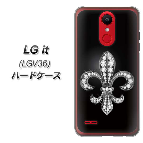 au エルジー イット LGV36 高画質仕上げ 背面印刷 ハードケース【042 ラインストーン風の印刷ゴージャスユリ】