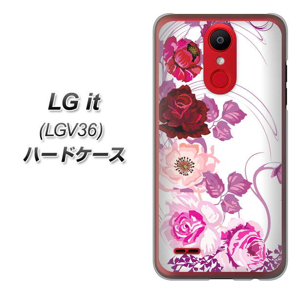 au エルジー イット LGV36 高画質仕上げ 背面印刷 ハードケース【116 ６月のバラ】