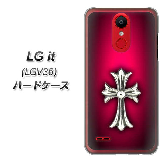au エルジー イット LGV36 高画質仕上げ 背面印刷 ハードケース【249 クロスレッド】