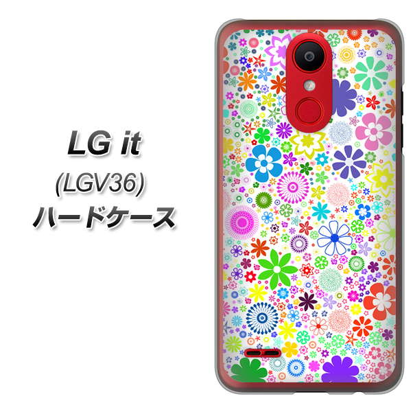 au エルジー イット LGV36 高画質仕上げ 背面印刷 ハードケース【308 フラワーミックス】