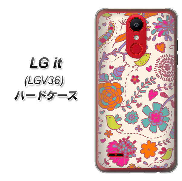 au エルジー イット LGV36 高画質仕上げ 背面印刷 ハードケース【323 小鳥と花】