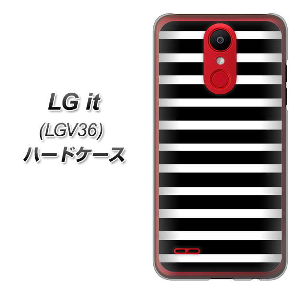 au エルジー イット LGV36 高画質仕上げ 背面印刷 ハードケース【330 サイドボーダーブラック】