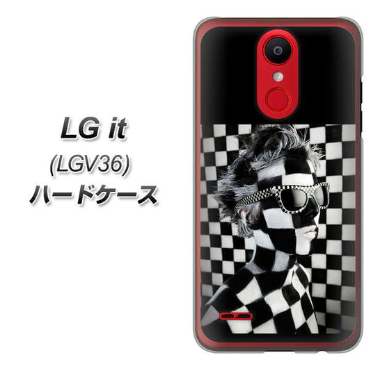 au エルジー イット LGV36 高画質仕上げ 背面印刷 ハードケース【357 bk&wh】