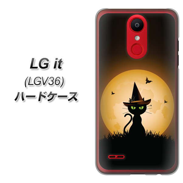 au エルジー イット LGV36 高画質仕上げ 背面印刷 ハードケース【440 猫の魔法使い】