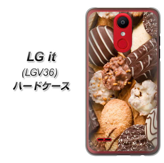 au エルジー イット LGV36 高画質仕上げ 背面印刷 ハードケース【442 クッキー mix】