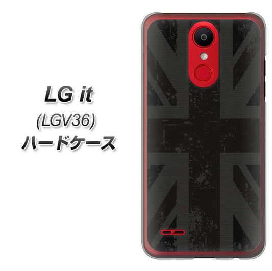 au エルジー イット LGV36 高画質仕上げ 背面印刷 ハードケース【505 ユニオンジャック ダーク】