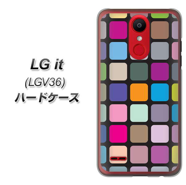 au エルジー イット LGV36 高画質仕上げ 背面印刷 ハードケース【509 カラースクエア】