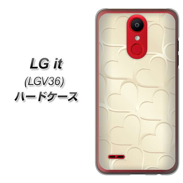 au エルジー イット LGV36 高画質仕上げ 背面印刷 ハードケース【630 かくれハート】