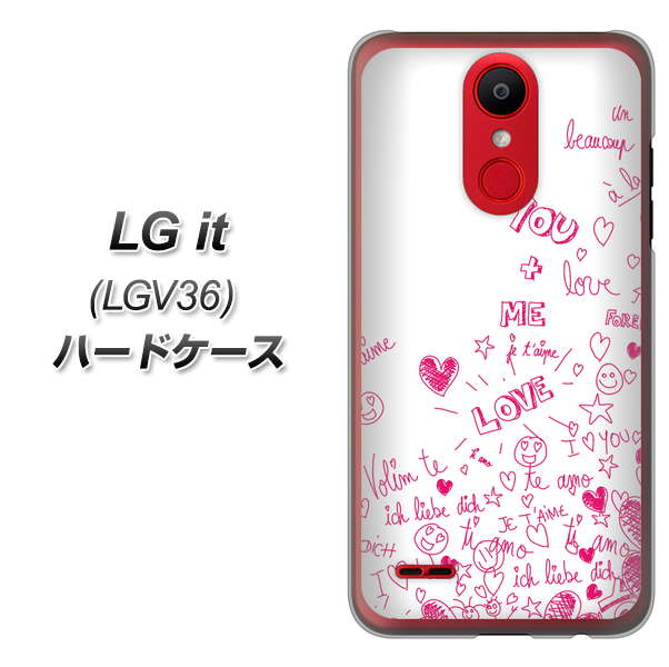 au エルジー イット LGV36 高画質仕上げ 背面印刷 ハードケース【631 恋の落書き】