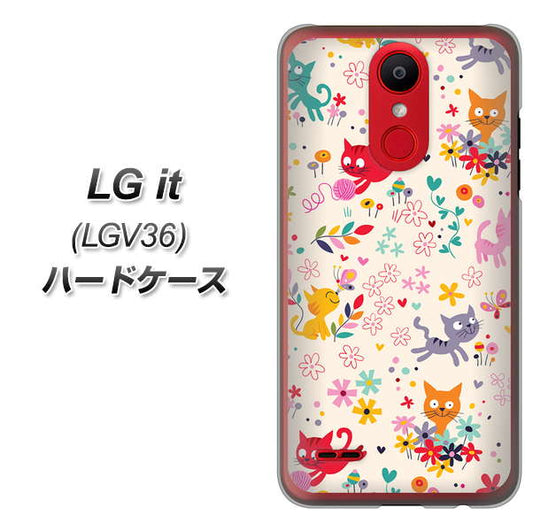 au エルジー イット LGV36 高画質仕上げ 背面印刷 ハードケース【693 ネコのあそび場】