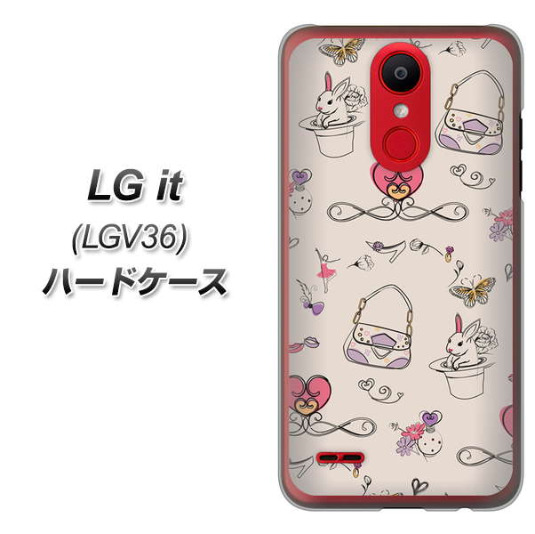 au エルジー イット LGV36 高画質仕上げ 背面印刷 ハードケース【705 うさぎとバッグ】